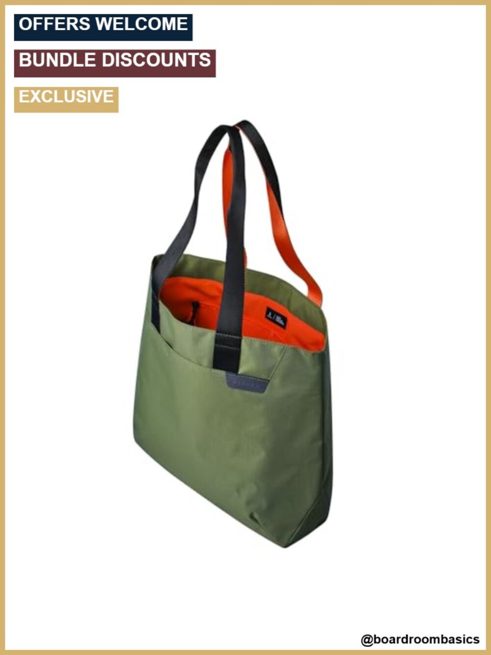 Work Tote Bag with Laptop Sleeve, Magnetic Closure, Water-Resistant Fabric